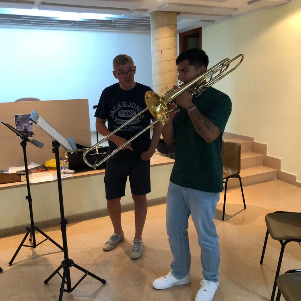Dos trombonistas de El Sistema participaron en el II Encuentro de Metales de Almonacid de la Sierra Clases magistrales