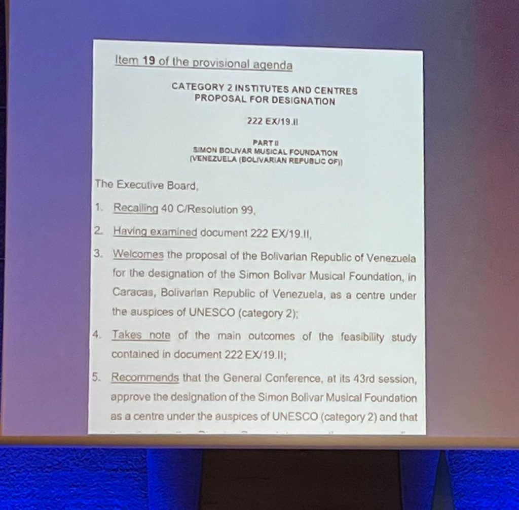 El Sistema recibe reconocimiento de la Unesco y consolida su liderazgo mundial en educación musical