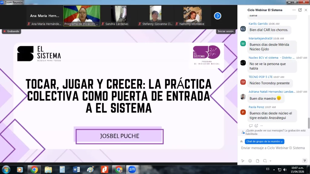 Bebés, inclusión social y música tradicional se abordaron en el Webinar de El Sistema