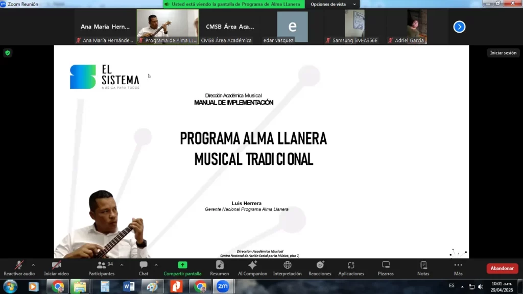 Bebés, inclusión social y música tradicional se abordaron en el Webinar de El Sistema
